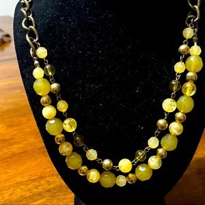 Cute fall necklace in greenish yellow